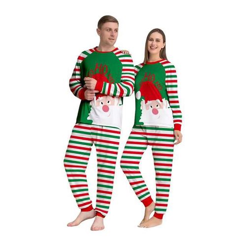 Santa rayas navidad padre e hijo ropa de casa pijamas