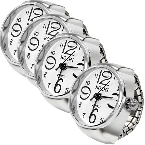 Anillo con reloj blanco MXTQB-004 TempusWhite Anillo con reloj ajustable