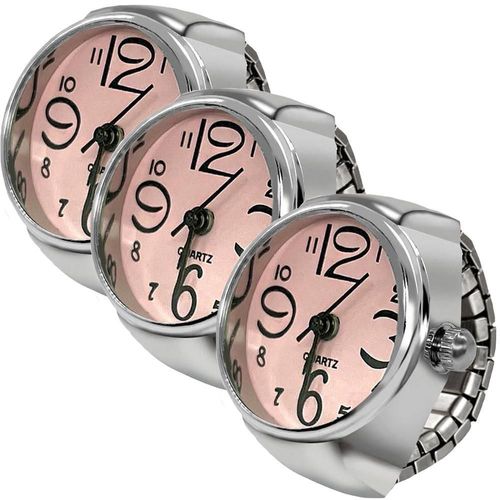 Anillo con reloj MXTEA-003 TempusPink Reloj joya elástico