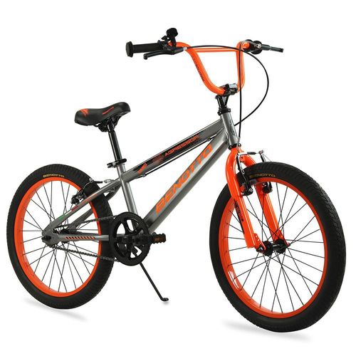Bicicleta Infantil Benotto Agressor R20 1V Gris con Naranja