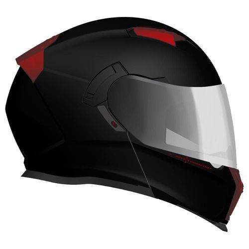 Casco Abatible Fibra Chroma Negro con Rojo Extra Grande
