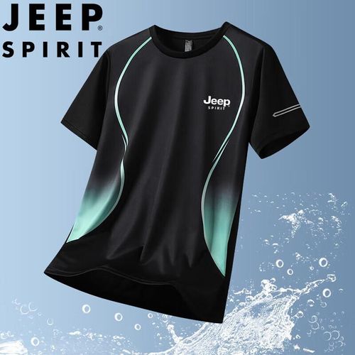 Playera Jeep Spirit Seda Negro Verde Para Hombre