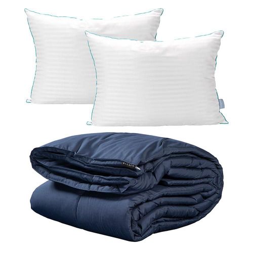 Edredón Queen Size Dicasa Homy Azul Marino + Almohada Royal Twin CZD