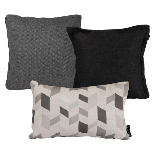 Set de 3 Cojines 1 Kappa Negro+ 1 Zita Gris + 1 Delta Plata CZD