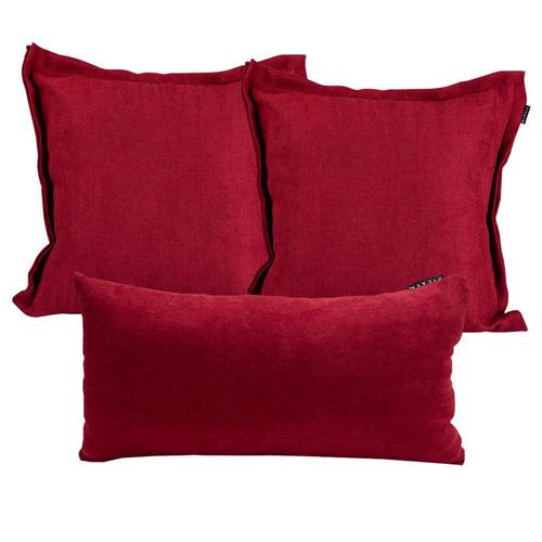 Set de 3 Cojines Decorativos 2 Kappa + 1 Delta Red Rojo CZD