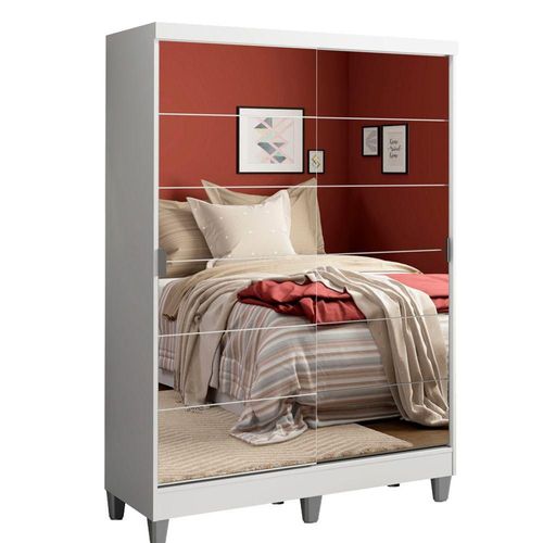 Closet Luke Madesa 2 Puertas Corredizas Espejo con Pies - Blanco