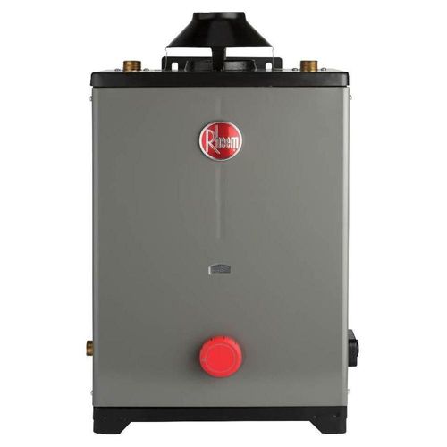 Calentador de agua de Paso Rheem One2 13Lts p Min gas LP 2 Servicios