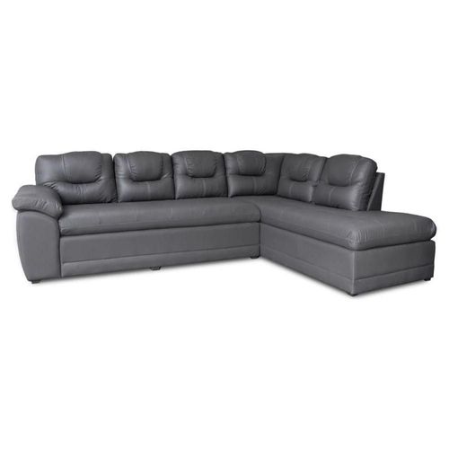 Sala Esquinera de Piel Genuina Verona Confortopiel Derecha Gris Oxford