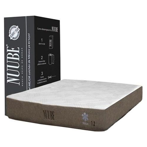 Colchón Memory Foam Queen Size Nuube 1.2, empacado en caja