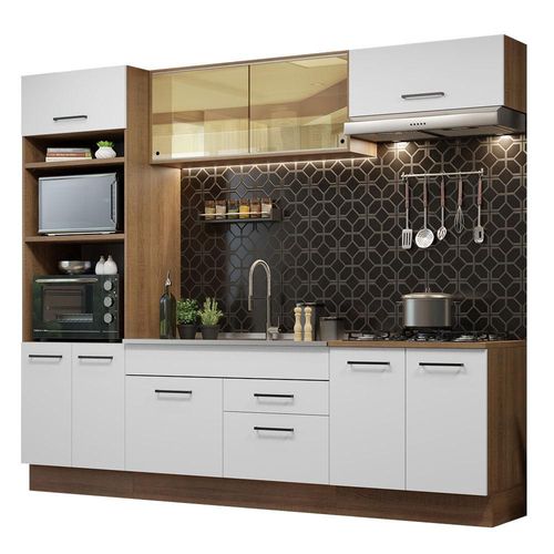 Cocina Integral 270cm Agata Madesa 03 Marron/Blanco