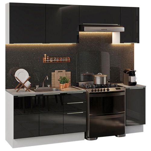 Cocina Integral Luna Lux Madesa con Acessorios 240cm BLN