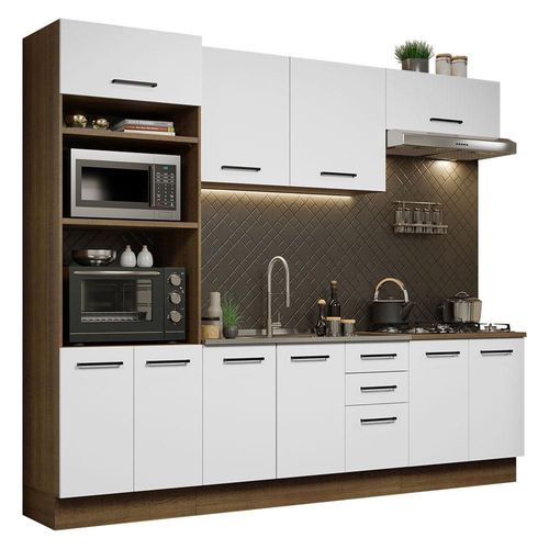 Cocina Integral 270cm Agata Madesa 01 Marron/Blanco