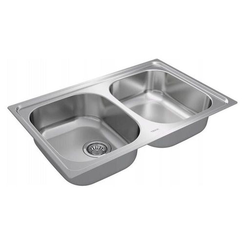 Tarja Empotrar Acero Inox Teka UNIVERSE 80 T-XP 2B BW Dos Tinas 34 cm