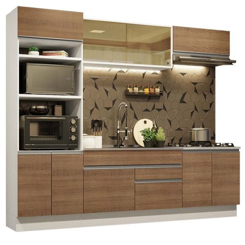 Cocina Integral 270cm Glamy Madesa 10 Blanco/Marron