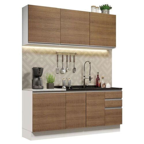 Cocina Integral Madesa Glamy Sin Mesón De Acero 180 Cm Marron