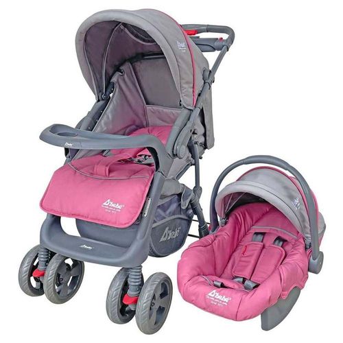 Carriola Para Bebé de Viaje Autoasiento Reversible Reclinable Rosa