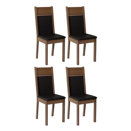 Kit de 4 sillas 4280 Madesa en acabado Marrón Negro