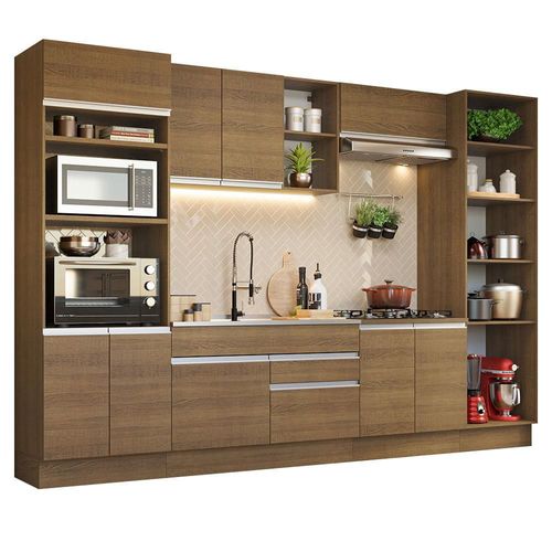 Cocina Integral 330cm Glamy Madesa 03 Marrón