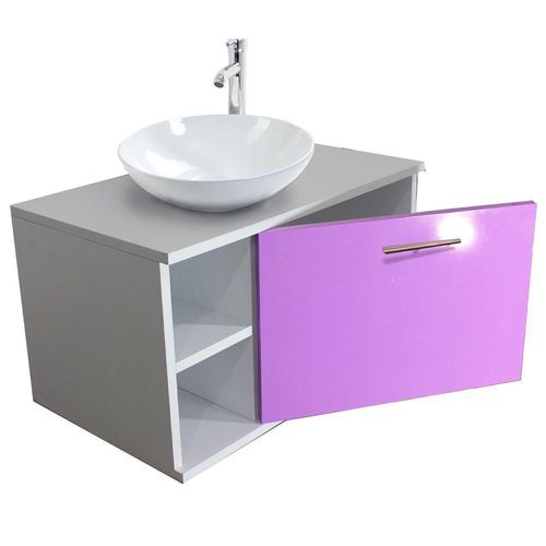 Gabinete Baño Monomando Ovalin Ensamblado Morado