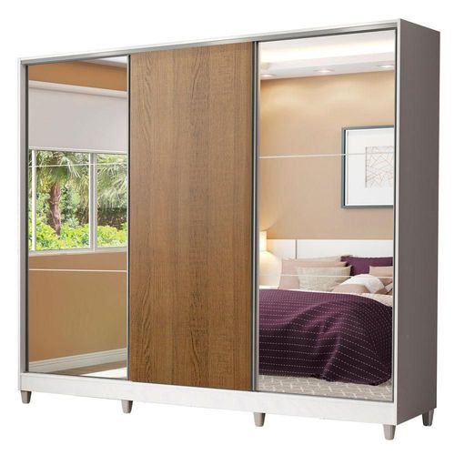 Ropero Closet Madesa Royale 3 Puertas 2 Espejo B/M/B CP