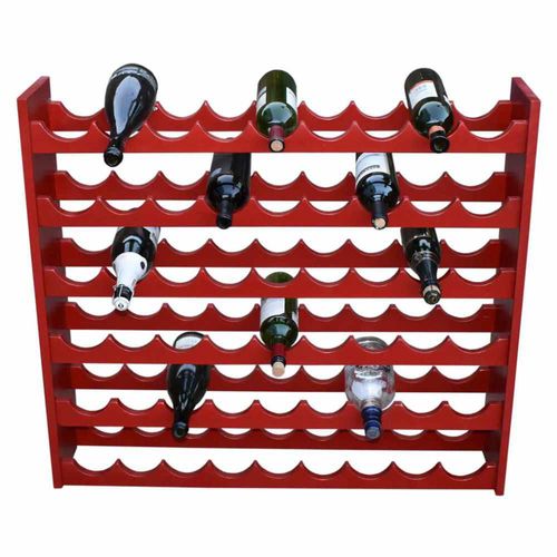 Cava para 54 Botellas de Madera Hogare Rojo