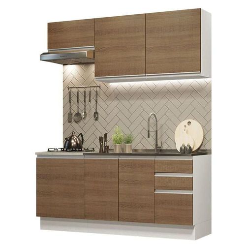 Cocina Integral Madesa Glamy Con Mesón De Acero - 180 Cm Marron
