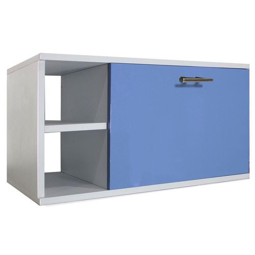 Gabinete Baño Moderno Ensamblado Mdf Elegante Vinil Azul