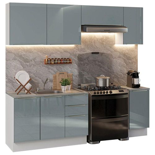 Cocina Integral Luna Lux Madesa con Acessorios 240cm BLG