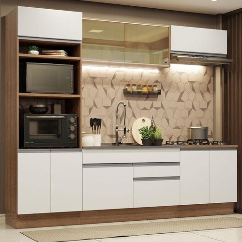 Cocina Integral 270cm Glamy Madesa 10 Marron/Blanco