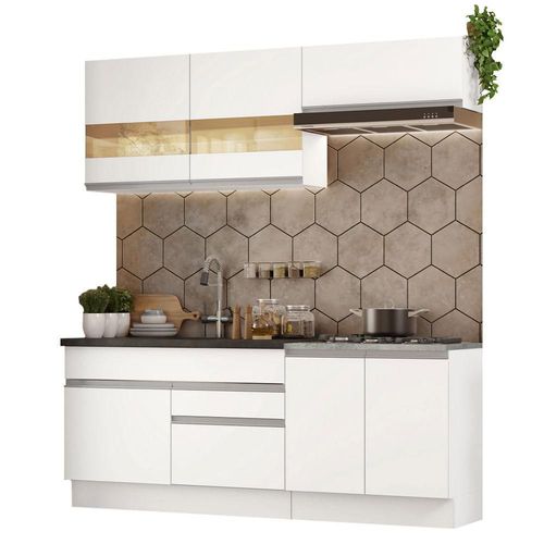 Armario Cocina Completo 200cm Glamy Madesa 07 Blanco