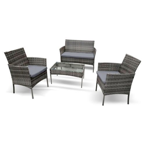 Sala para jardin 4 piezas con miembre sintetico gris