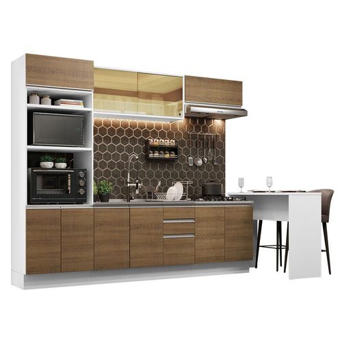 Cocina Completa 315 cm Glamy Blanco Marrón Madesa 01