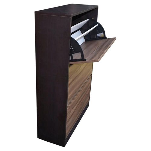 Zapatera Venecia de 3 Niveles Hogare Chocolate Parota