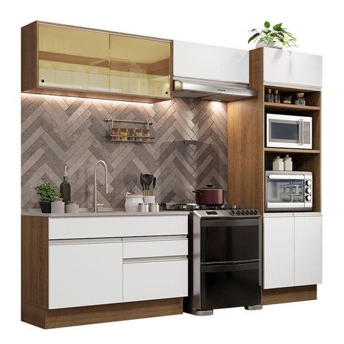 Cocina Integral 270cm Glamy Madesa 12 Marron/Blanco