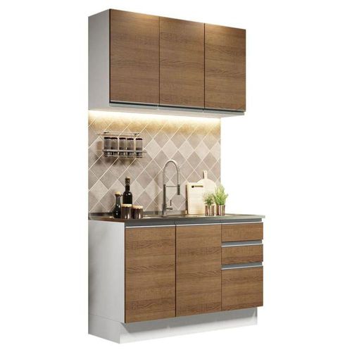 Cocina Integral Madesa Glamy Sin Mesón De Acero 120 Cm Marron