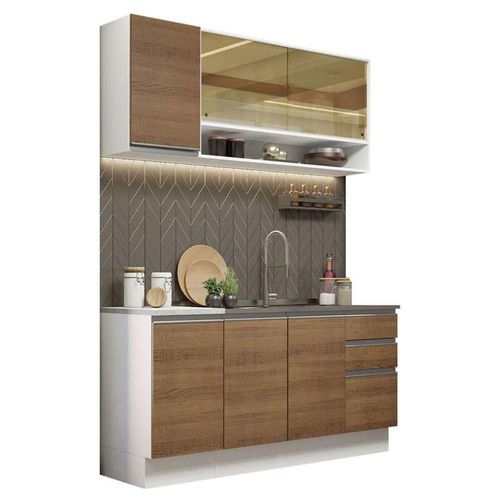 Cocina Integral Madesa Glamy Sin Mesón De Acero Con 160 Cm Marron