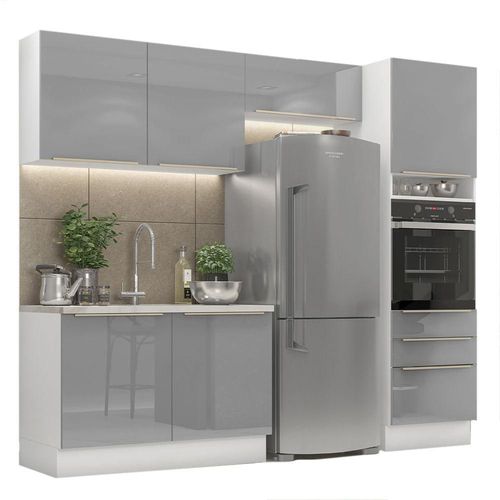 Cocina Integral Completa 260 cm Lux Blanco Gris Madesa 05