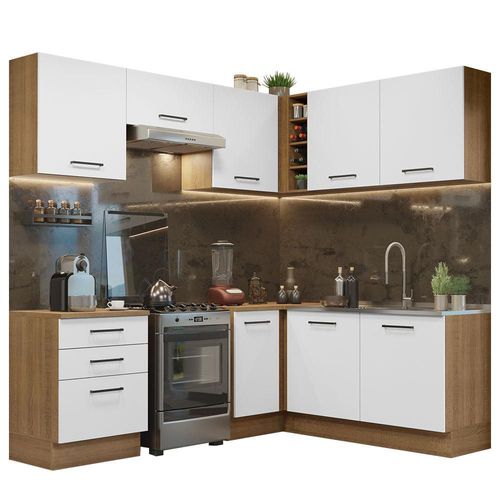 Cocina Integral 310cm Agata Madesa 02 Marron/Blanco