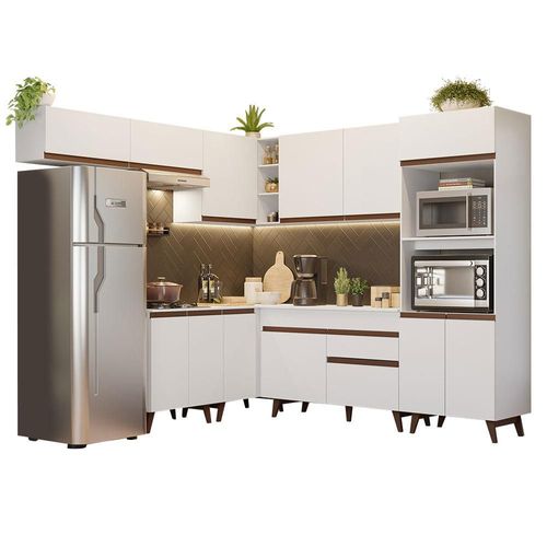 Cocina Completa de Esquinero 472 cm Reims Blanco Madesa 01