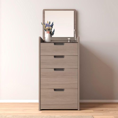 Tocador de Dormitorio Taburete 4 Cajones y Espejo Bossa Cebu