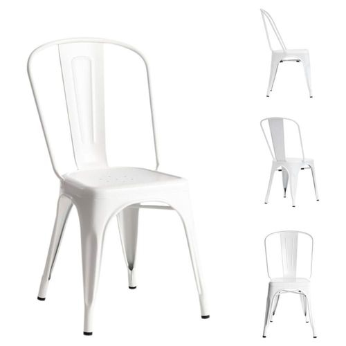 Set de 4 Sillas de Comedor tipo Tolix Color Blanco