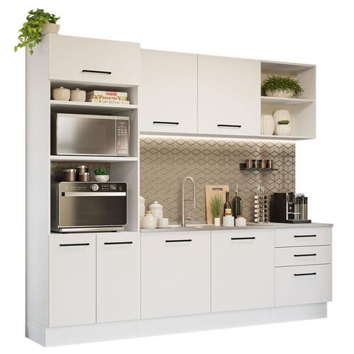 Mueble de Cocina Integral Agata Madesa 250cm Blanco 01