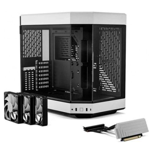 GABINETE HYTE Y60 NEGRO/BLANCO EATX S/FUENTE CRISTAL CS-HYTE-Y60-BW