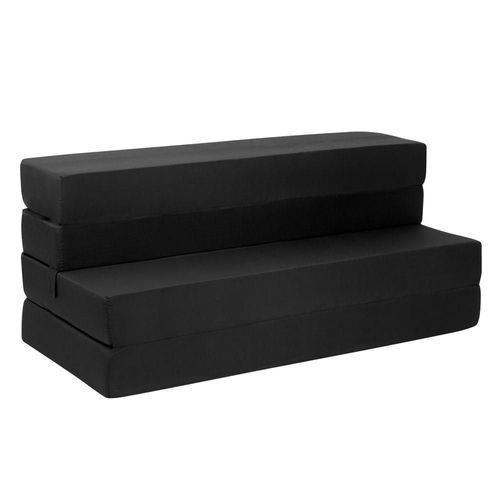 Sofa Cama Doble Sillon Plegable Colchon Matrimonial 2 En 1 Negro