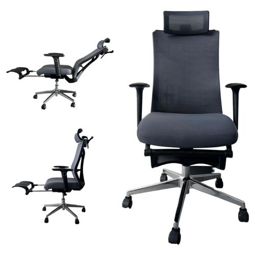Silla de Oficina con cabecera, Soporte Lumbar y Soporte para pies