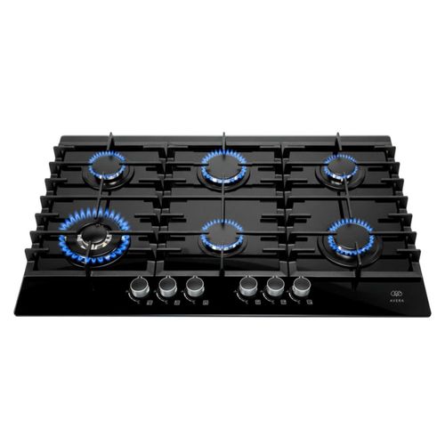 Parrilla a Gas Empotrable 6 Quemadores Vidrio Templado Avera VT6