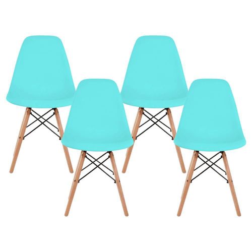 Set de 4 Sillas Tipo Eames Minimalistas Colores Hogar Oficina