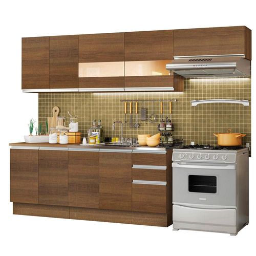 Cocina Integral 280cm Marcela Madesa 03 Marron