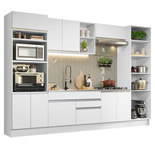 Armario de Cocina Completo 330cm Glamy Madesa 03 Blanco