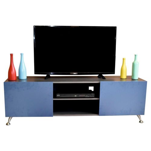 Centro de Entretenimiento Italy, Minimalista, Mueble para TV, Hogare, Gris Azul